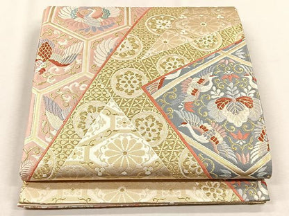 平和屋着物◎六通柄袋帯　唐織　つれつづれ　金銀糸　正絹　逸品　CABH7587yk