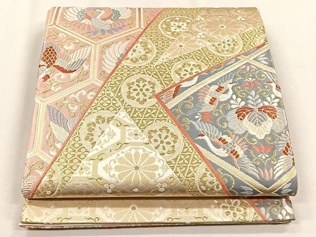 平和屋着物◎六通柄袋帯　唐織　つれつづれ　金銀糸　正絹　逸品　CABH7587yk