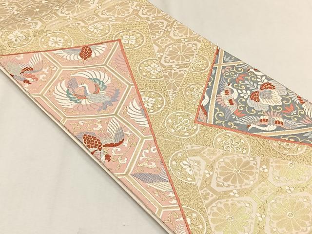 平和屋着物◎六通柄袋帯　唐織　つれつづれ　金銀糸　正絹　逸品　CABH7587yk