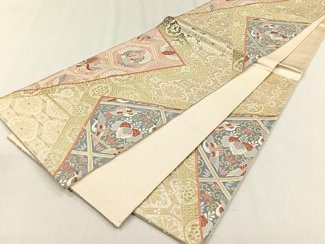 平和屋着物◎六通柄袋帯　唐織　つれつづれ　金銀糸　正絹　逸品　CABH7587yk