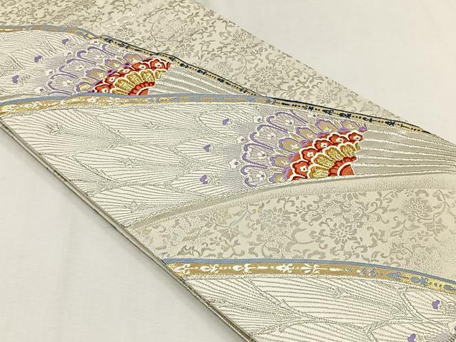平和屋着物◎両面　六通柄袋帯　唐織　花唐草文　金銀糸　正絹　逸品　CABH7589yk