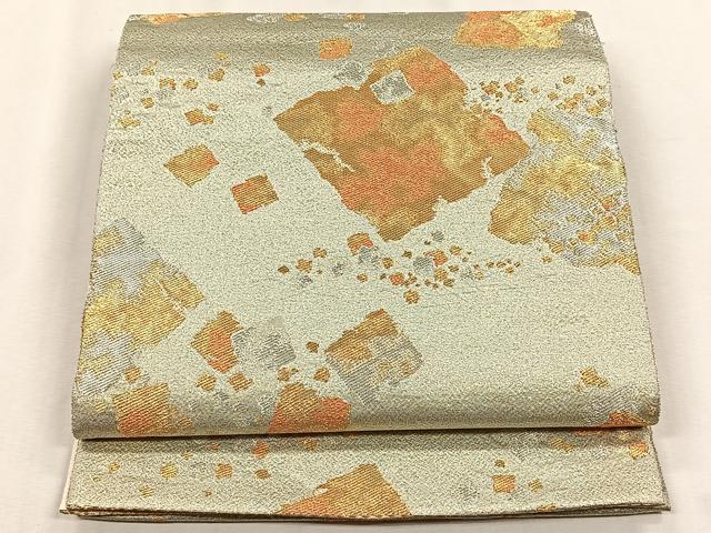 平和屋着物◎六通柄袋帯　切箔散し　青銅箔　正絹　逸品　CABH7591yk