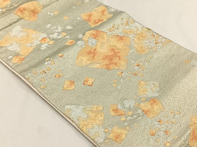 平和屋着物◎六通柄袋帯　切箔散し　青銅箔　正絹　逸品　CABH7591yk