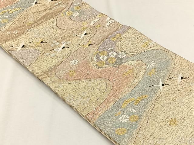 平和屋着物◎明綴　袋帯　さざ波金繍　金銀糸　正絹　逸品　CABH7595yk