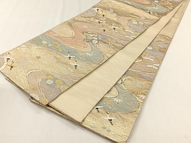 平和屋着物◎明綴　袋帯　さざ波金繍　金銀糸　正絹　逸品　CABH7595yk