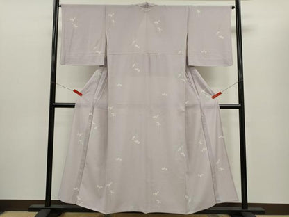 平和屋着物＊夏物　小紋　絽　草花文　正絹　逸品　CABH7603ze