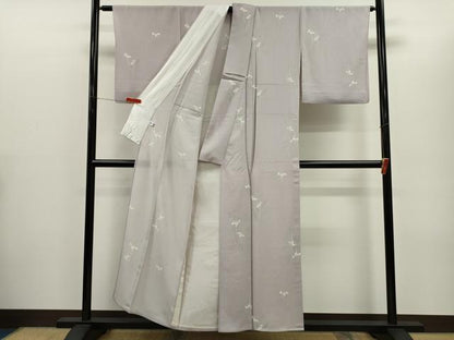 平和屋着物＊夏物　小紋　絽　草花文　正絹　逸品　CABH7603ze