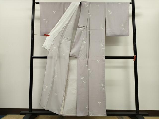平和屋着物＊夏物　小紋　絽　草花文　正絹　逸品　CABH7603ze