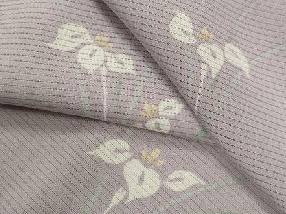 平和屋着物＊夏物　小紋　絽　草花文　正絹　逸品　CABH7603ze
