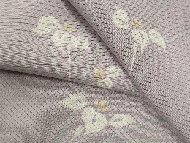 平和屋着物＊夏物　小紋　絽　草花文　正絹　逸品　CABH7603ze
