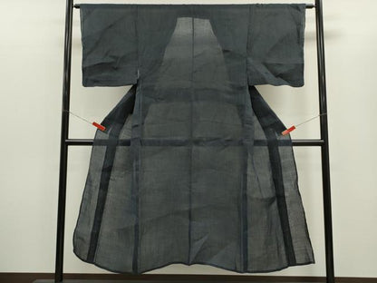 平和屋着物＊夏物　男性　本場小千谷ちぢみ　蝋色　麻　逸品　CABH7606ze
