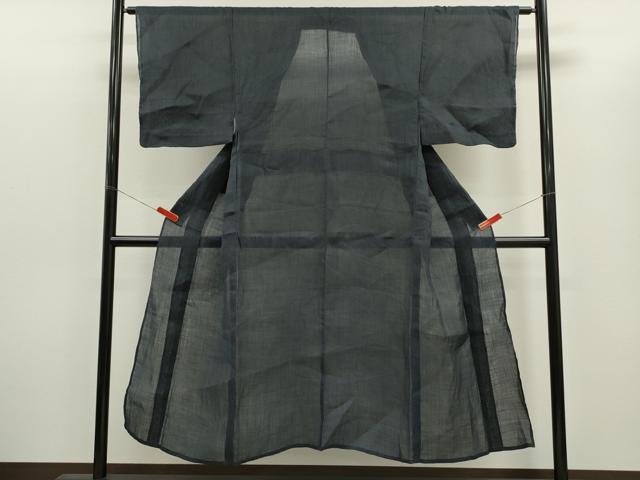 平和屋着物＊夏物　男性　本場小千谷ちぢみ　蝋色　麻　逸品　CABH7606ze