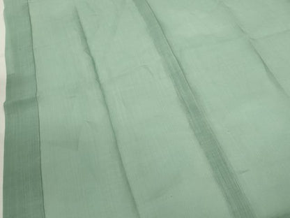 平和屋着物＊夏物　男性　色無地　紗　錆青磁色　麻　逸品　CABH7607ze