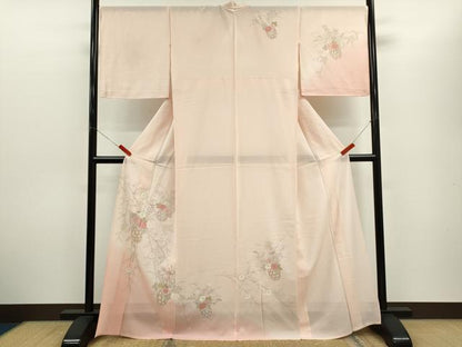 平和屋着物＊夏物　訪問着　絽　花籠文　暈し染め　銀彩　正絹　逸品　CABH7610ze