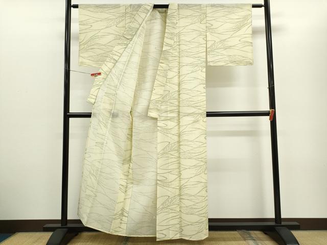 平和屋着物＊夏物　小紋　紗　草木文　未使用　CABH7611ze