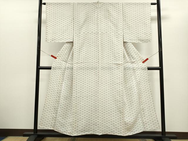平和屋着物＊夏物　小紋　絽　菱吉祥文　正絹　逸品　未使用　CABH7614ze