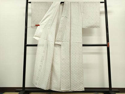 平和屋着物＊夏物　小紋　絽　菱吉祥文　正絹　逸品　未使用　CABH7614ze
