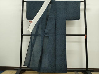 平和屋着物＊夏物　本場大島紬　夏大島　亀甲花文　正絹　逸品　CABH7617ze