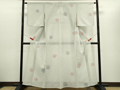 平和屋着物＊夏物　小紋　紗　舞花文　正絹　逸品　CABH7618ze