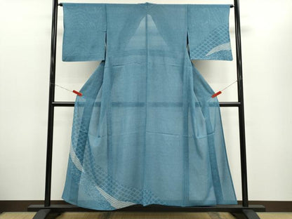 平和屋着物＊夏物　訪問着　絽　青海波吉祥文　正絹　逸品　CABH7619ze