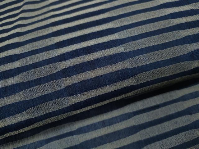 平和屋着物＊夏物　お召　紗　横縞文　正絹　逸品　CABH7625ze