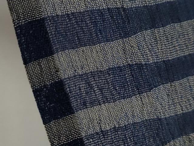 平和屋着物＊夏物　お召　紗　横縞文　正絹　逸品　CABH7625ze