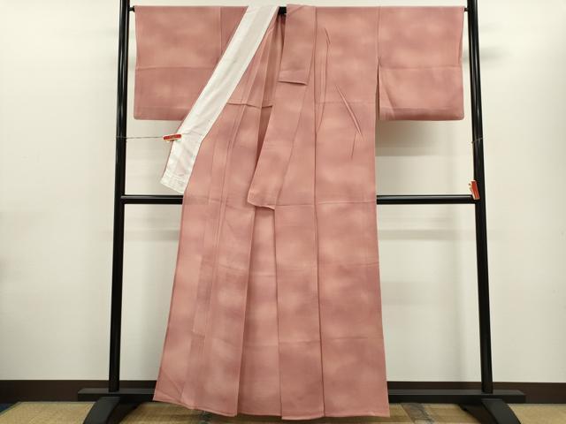 平和屋着物＊夏物　小紋　絽縮緬　暈し染め　正絹　逸品　CABH7626ze