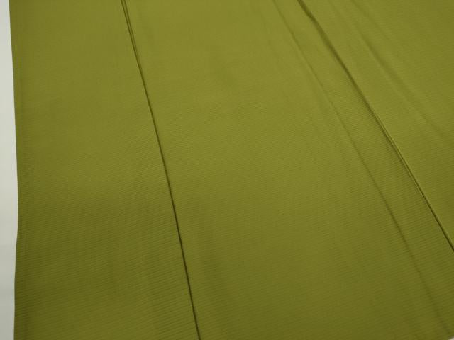 平和屋着物＊夏物　色無地　絽　万葉涼風　鶯色　五泉　正絹　逸品　未使用　CABH7628ze