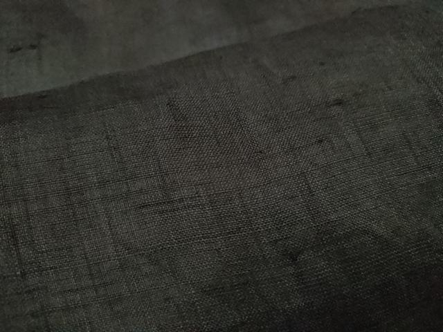平和屋着物＊夏物　上布　色無地　黒地　麻　逸品　CABH7631ze