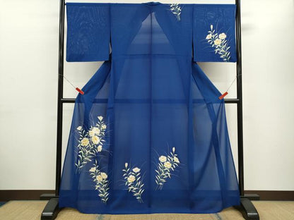 平和屋着物＊夏物　訪問着　絽　草花文　正絹　逸品　CABH7635ze