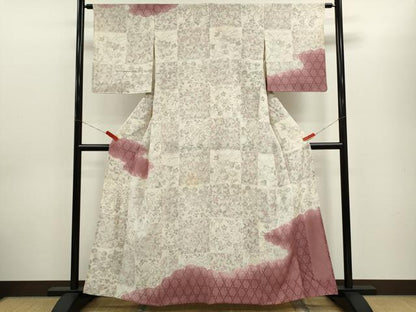 平和屋着物＊夏物　訪問着　籬紋紗　雲取り草花文　正絹　逸品　CABH7640ze