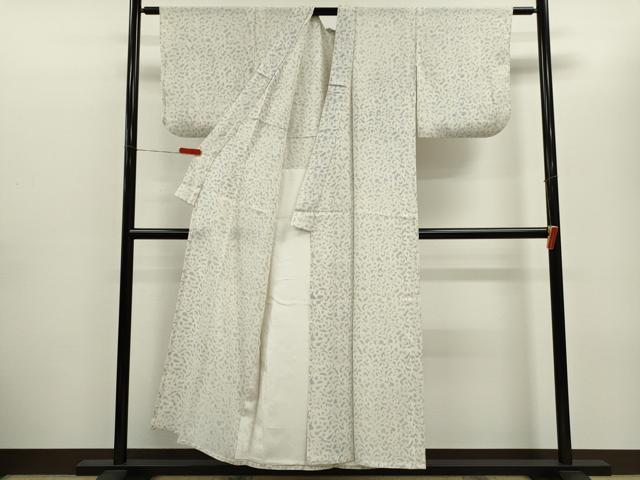 平和屋着物＊夏物　小紋　縦絽　唐草文　正絹　逸品　CABH7641ze