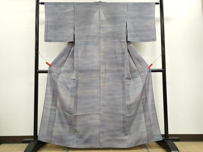 平和屋着物＊夏物　小紋　絽　作家物　暈し染め　正絹　逸品　CABH7646ze