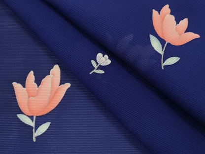 平和屋着物＊夏物　小紋　絽　枝花文　正絹　逸品　CABH7648ze