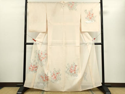 平和屋着物＊夏物　訪問着　絽　駒刺繍　花筏　銀彩　正絹　逸品　CABH7649ze