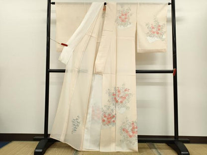 平和屋着物＊夏物　訪問着　絽　駒刺繍　花筏　銀彩　正絹　逸品　CABH7649ze