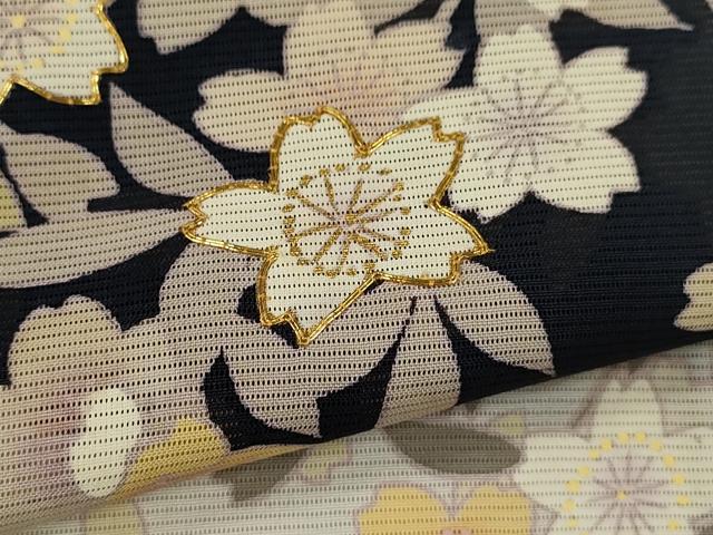 平和屋着物＊夏物　訪問着　絽　駒刺繍　枝垂れ桜文　暈し染め　金彩　正絹　逸品　CABH7653ze
