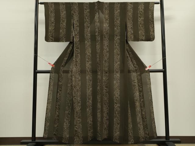 平和屋着物＊銀座世きね　夏物　小紋　絽縮緬　舞蝶草花間道　正絹　逸品　CABH7658ze