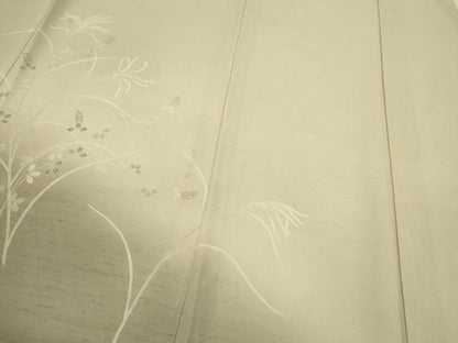 平和屋着物＊夏物　訪問着　絽紬　草花文　暈し染め　正絹　逸品　CABH7660ze