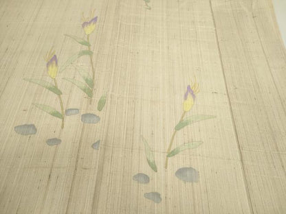 平和屋着物＊夏物　訪問着　生紬　枝花文　正絹　逸品　未使用　 CABH7661ze