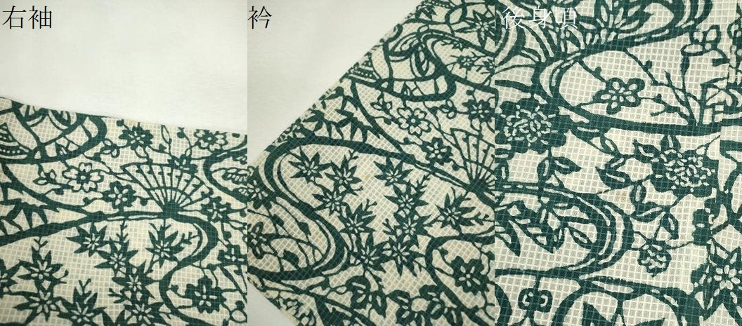 平和屋着物＊夏物　小紋　絹紅梅　型染め　御所解文　正絹　逸品　CABH7663ze