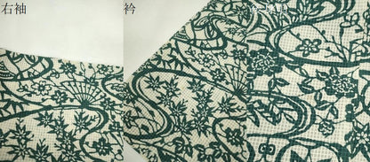 平和屋着物＊夏物　小紋　絹紅梅　型染め　御所解文　正絹　逸品　CABH7663ze