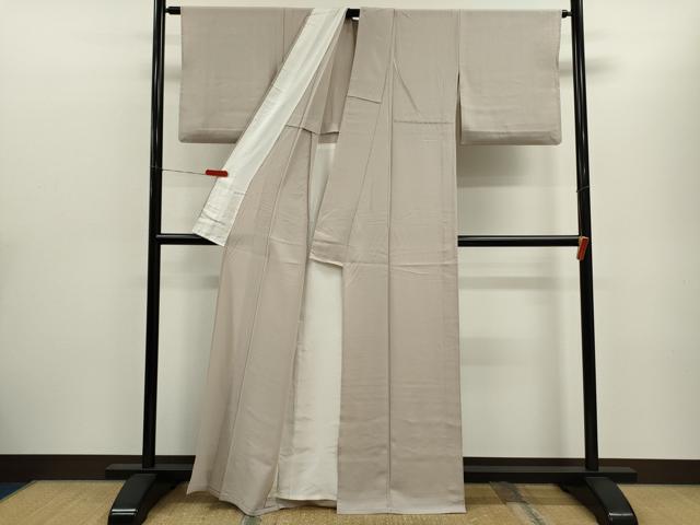 平和屋着物＊夏物　色無地　絽　灰梅色　正絹　逸品　CABH7666ze