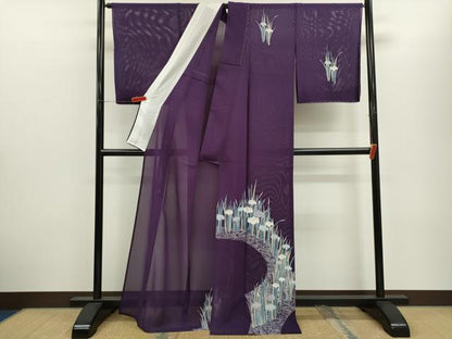 平和屋着物＊夏物　訪問着　絽　友禅　流水燕子花　正絹　逸品　未使用　CABH7669ze