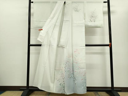 平和屋着物＊夏物　訪問着　絽　枝花文　暈し染め　正絹　逸品　CABH7670ze