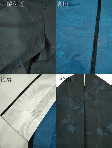 平和屋着物＊夏物　小紋　紗　枝花文　正絹　逸品　CABH7671ze
