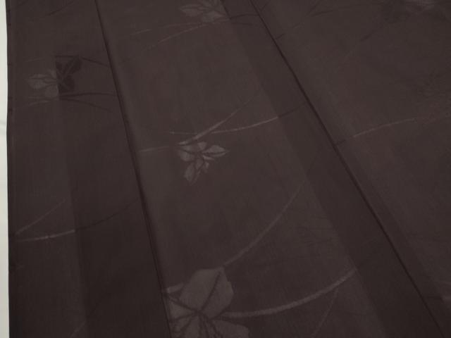 平和屋着物＊夏物　色無地　燕子花紋紗　濃色　正絹　逸品　CABH7672ze