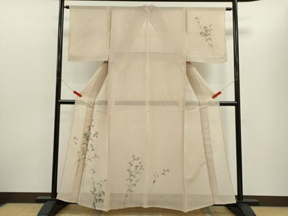 平和屋着物＊夏物　訪問着　作家物　紗紬　枝花文　正絹　逸品　CABH7680ze