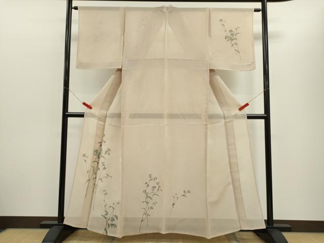 平和屋着物＊夏物　訪問着　作家物　紗紬　枝花文　正絹　逸品　CABH7680ze