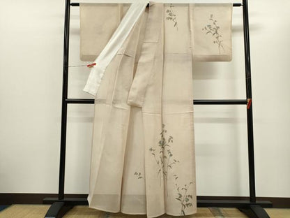 平和屋着物＊夏物　訪問着　作家物　紗紬　枝花文　正絹　逸品　CABH7680ze